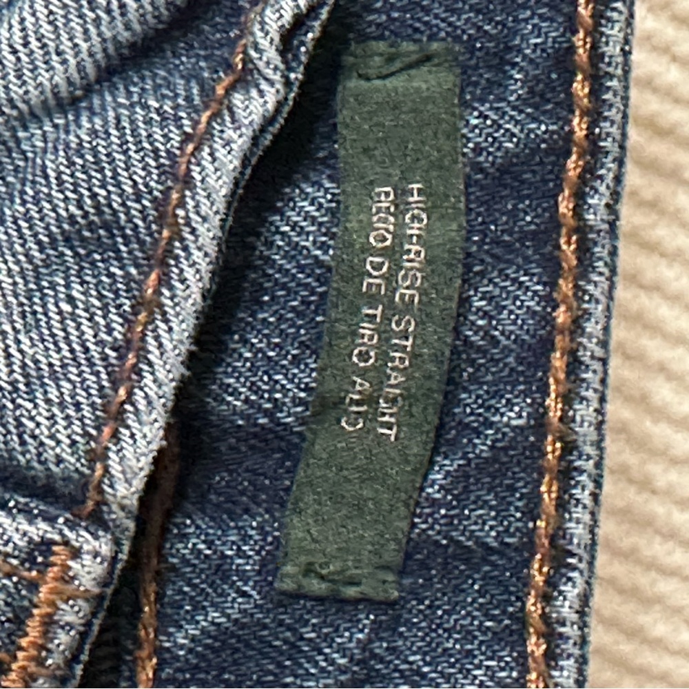 Blue Denim Bow High-Rise Straight Cut Jeans Size 4 - Picture 5 of 5